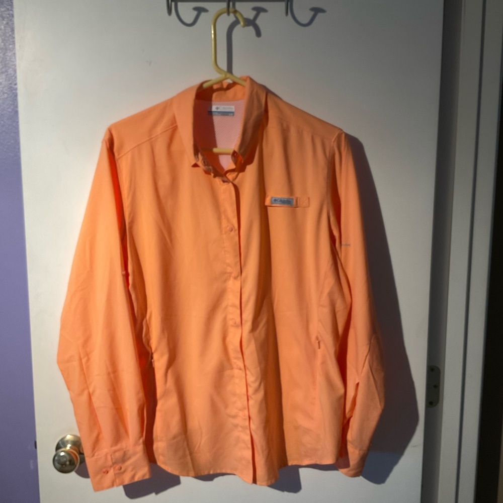 Columbia Men's Orange Shirt PFG Size L